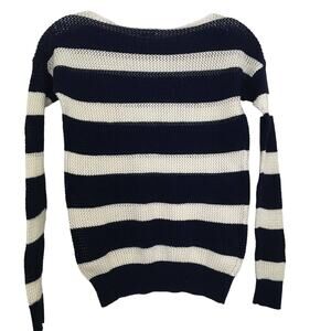 Madewell Wallace Boatneck Fishnet Long Sleeve Sheer Open Sweater Knit Top Sz XS